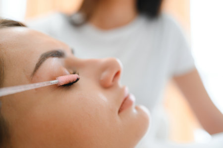 Permanent makeup. Permanent tattooing of eyebrows.の写真素材