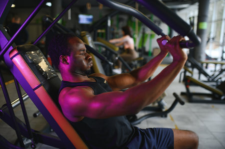 African American man working out in the gym