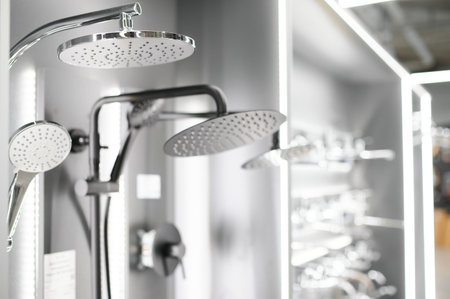 inside interior in shop showroom of elite plumbing.