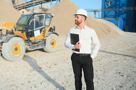 Engineer of industry lab control quality of gravel.