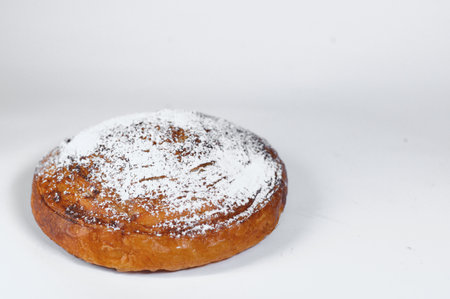 Quark bag, pastry, isolated against white background.