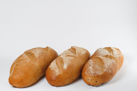 breads isolated on white background.