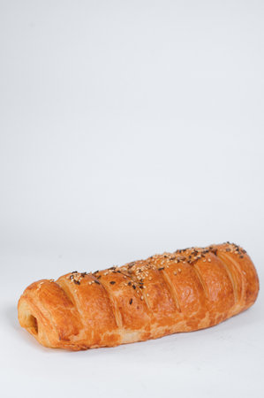 Quark bag, pastry, isolated against white background.