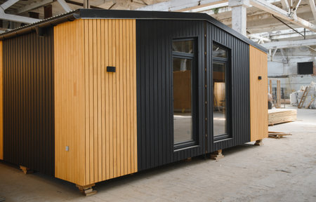 Workshop for the production of wooden modular houses.