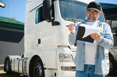 Portrait of a senior truck driver.