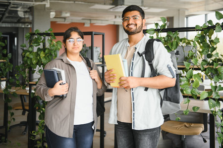 Young Asian Indian college students.の写真素材