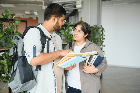 Indian Asian college or university students.の写真素材