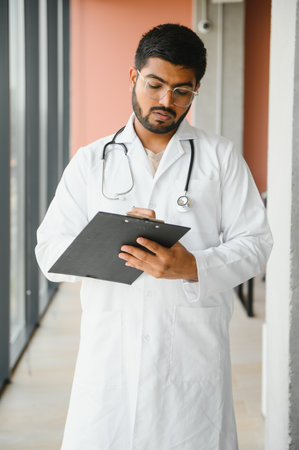 Indian medical student. Indian doctor. Concept of education.の写真素材