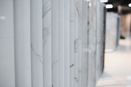 Modern Ceramic tiles Display in the Luxury Shopping Mall. Shopping Mall sell ceramic materials tile.の写真素材