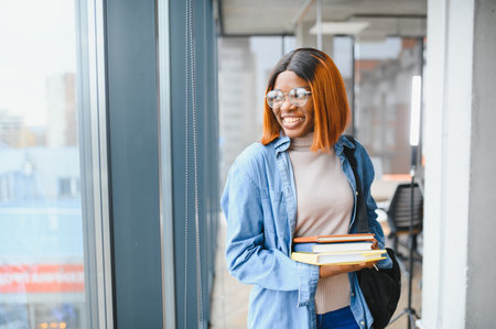 Young African-American student at university.の写真素材