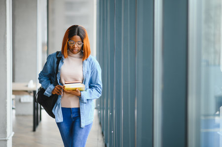 Young African-American student at university.の写真素材