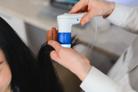 Microscopic examination of the hair and skin of the scalp.