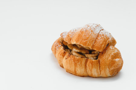 Fresh croissant isolated on white background.の写真素材