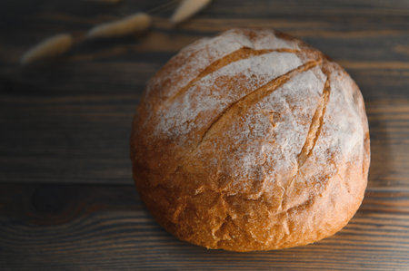 bread photo image on a wooden background, fresh bread delicious bread bread.