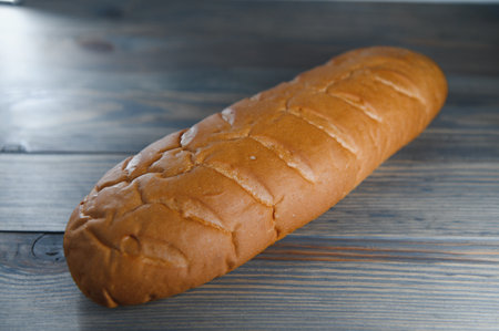 bread photo image on a wooden background, fresh bread delicious bread bread.の写真素材