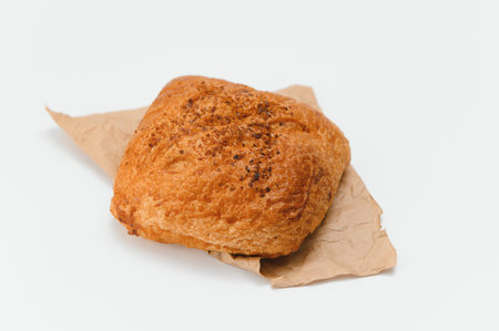 Fresh croissant isolated on white background.の写真素材