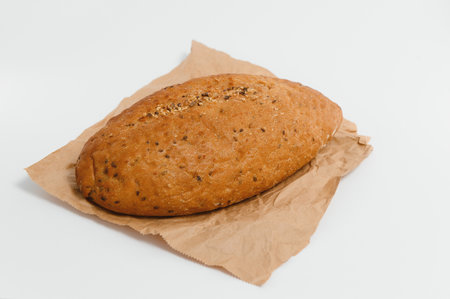 Fresh bread isolated on white background.