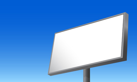 Blank billboard advertising on blue background- vector illustrationのイラスト素材