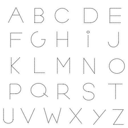 Dashed line alphabet letters setのイラスト素材