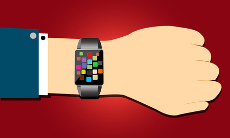Smart watch concept in handのイラスト素材