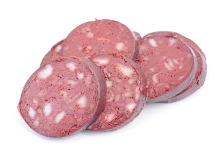 Meat  product. Sausage  isolation on  white  backgroundの写真素材