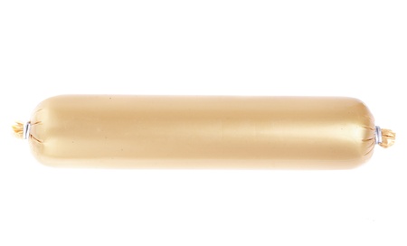 Sausage isolated on white background  Meat product.の写真素材