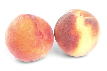 peach on a white background の写真素材