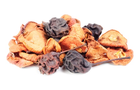 Dried fruit  isolation on white  backgroundの写真素材
