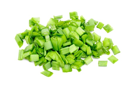 fresh sliced onions isolated on white の写真素材