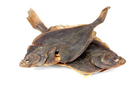 Salted flounder isolated on the white background 