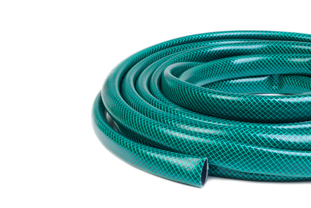 hose for watering isolated on a white backgroundの写真素材