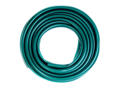 hose for watering isolated on a white backgroundの写真素材