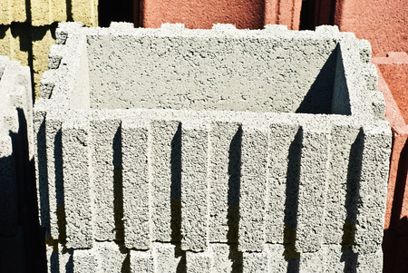Background of stack concrete blockの写真素材