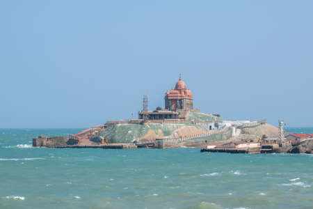 Vivekananda Rock Memorial on the rock island at lakshadweep sea, Kanyakumari, Indiaのeditorial素材