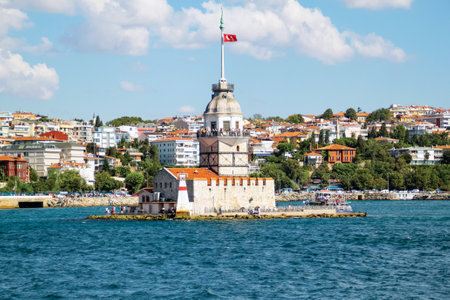 Maidens Tower in Istanbul Turkeyのeditorial素材