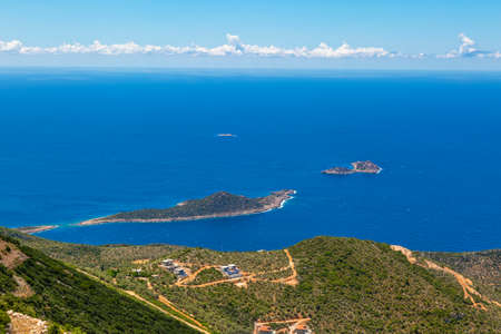 It's stunning coves, beaches, islands charming and nature at Kalkan. A place where you can integrate with nature and natural life, in this beautiful resort Kalkan of the Mediterranean. Antalya-Turkeyの写真素材