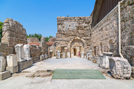 Archaeological Museum of Side. Museum currently, the palaestra area serves as the museum's garden,...