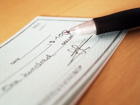 Signing a check