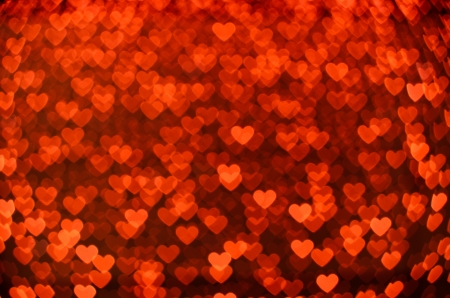 many small glowing heartsの写真素材