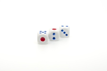 Three Dice against white background
