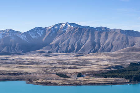 Mountainous winter landscape, New Zealandの写真素材