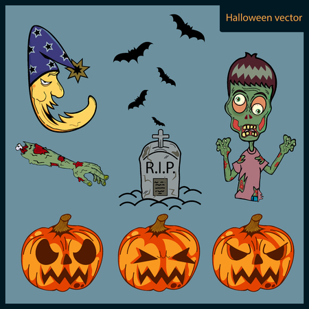 halloween icons vector for holidayのイラスト素材