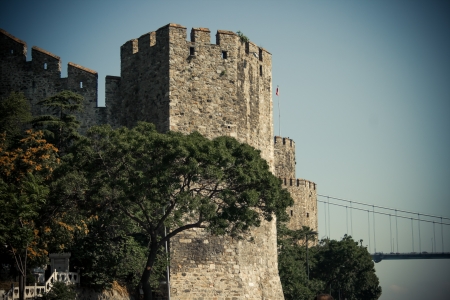 Rumeli Fortress which is built by Ottomans to protect entrance from Bosphorusのeditorial素材