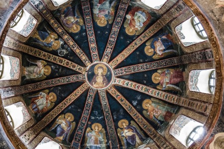 ISTANBUL-JUNE 11: Chora Church interior view on June 11, 2013 in Istanbul-Turkey.Chora Church is an Ancient Byzantine Church, was originally constructed during the 4th Century AD のeditorial素材