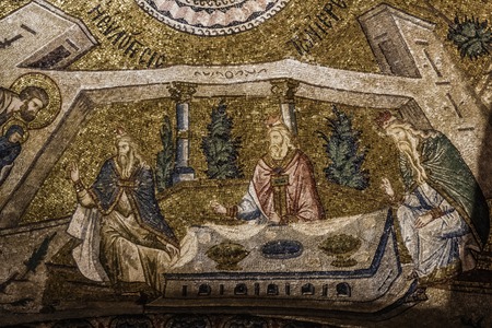 ISTANBUL-JUNE 11: Chora Church interior view on June 11, 2013 in Istanbul-Turkey.Chora Church is an Ancient Byzantine Church, was originally constructed during the 4th Century AD のeditorial素材