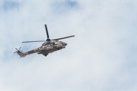 TURKEY, ESKÄ°ÅEHÄ°R - 21 SEPTEMBER 2014 - On the occasion of the 103 anniversary of the Turkish Air Force, The Solo Turk and Turkish Stars Aerobatic Teams made a breathtaking Air Showのeditorial素材
