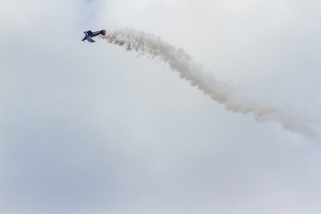 TURKEY, ESKÄ°ÅEHÄ°R - 21 SEPTEMBER 2014 - On the occasion of the 103 anniversary of the Turkish Air Force, The Solo Turk and Turkish Stars Aerobatic Teams made a breathtaking Air Showのeditorial素材