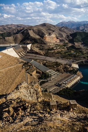 Views from Keban, an old hydroelectric energy dam near Elazig,Turkeyの写真素材