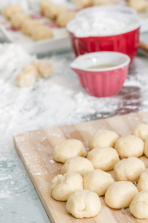 Preparation of dough for Baklava, the traditional Turkish dessertの写真素材