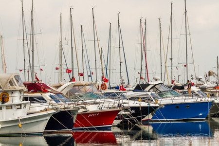 ISTANBUL - June 06: Sailboats at Pendik marina on June 06, 2012 in Istanbul, Turkeyのeditorial素材